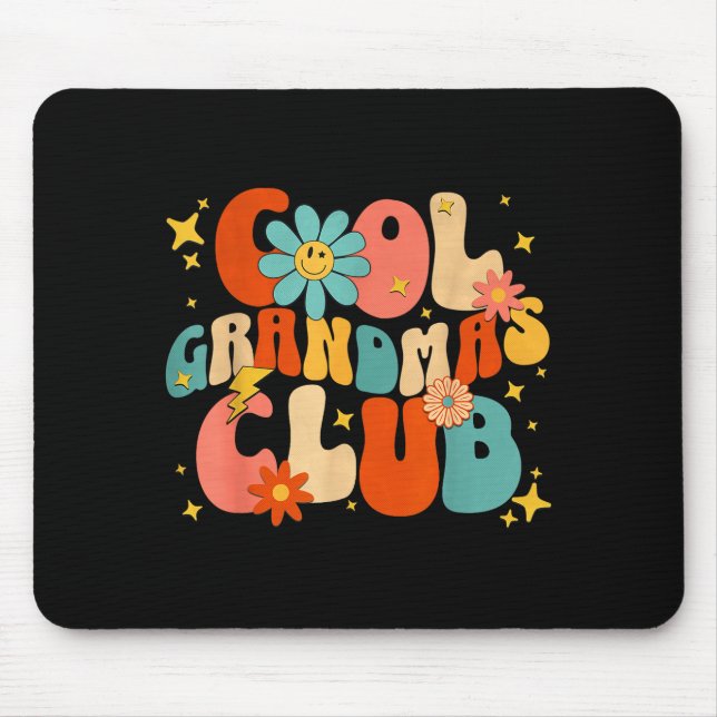 Tapis De Souris Cool Grandmas Club Groovy Retro Funny New Grandma  (Devant)