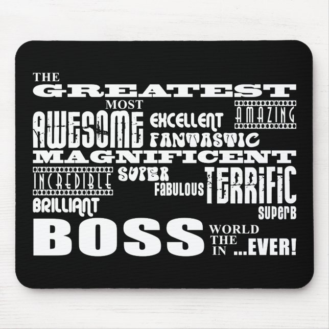 Tapis De Souris Cool Moderne Fun Bosses : Plus Grand Boss (Devant)