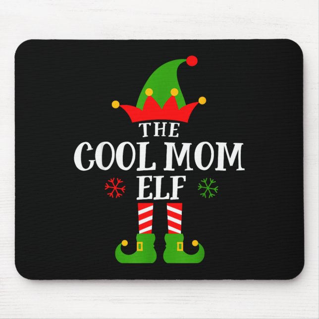 Tapis De Souris Cool Mom Elf Funny Matching Family Christmas Pajam (Devant)