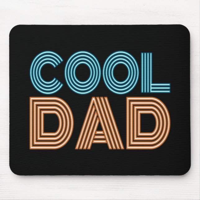 Tapis De Souris Cool Papa Fête des pères Neon Typographie | Panier (Devant)