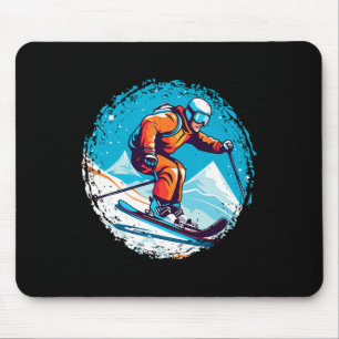 Tapis De Souris Cool Pour Snowboard Et Ski Lover Dans Le Moun Blan