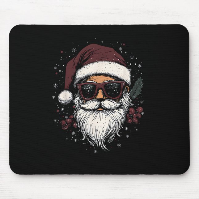 Tapis De Souris Cool Santa with Sunglasses Christmas (Devant)