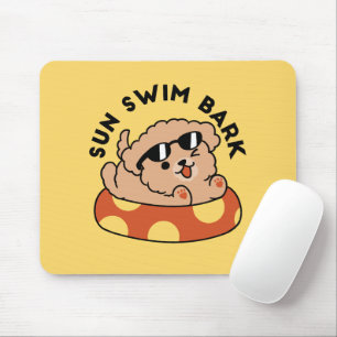 Tapis De Souris Cool Summer Chien Flottant - Jolie Puppy Pool Part