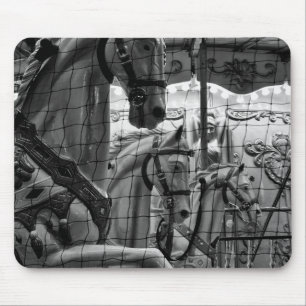 Tapis De Souris Cool, urbain, photo moderne de chevaux de carrouse