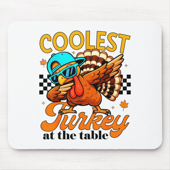 Tapis De Souris Coolest Turkey At Table Funny Bird Toddler Boys Th (Devant)