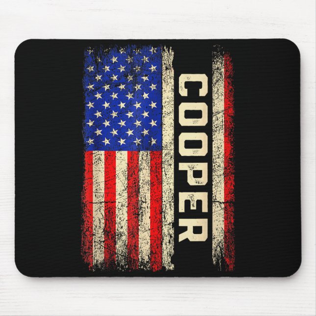 Tapis De Souris Cooper Last Name Shirt Cooper Name American Flag F (Devant)