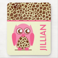 Copie de girafe et Mousepad personnalisé par hibou