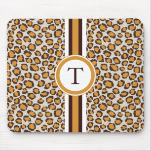 Tapis De Souris copie d'or de guépard avec le monogramme