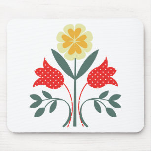 Tapis De Souris Copie florale d'art populaire de motif d'île just