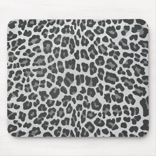 Tapis De Souris Copie grise et gris-clair de léopard (Devant)