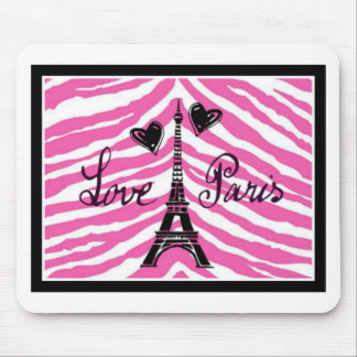 TAPIS DE SOURIS COPIE ROSE DE COEUR DE TOUR EIFFEL DE ZÈBRE DE