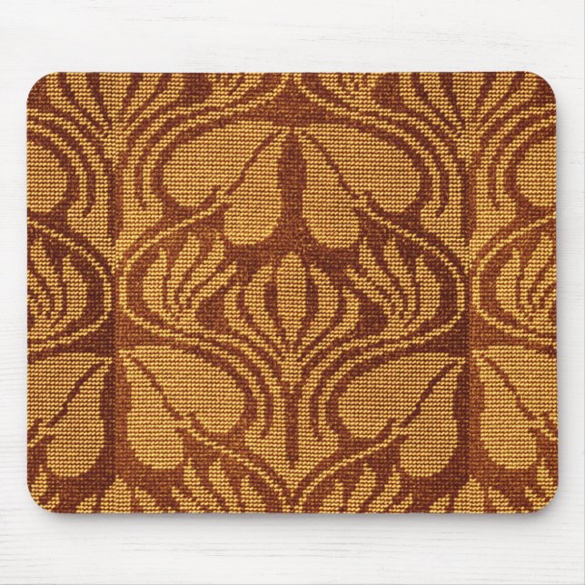 Tapis De Souris Coptic embroidery pattern - Orange leaves (Devant)