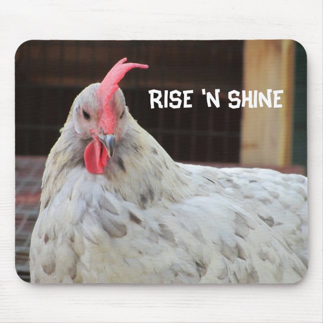 Tapis De Souris Coq avec Morning Saying (Devant)