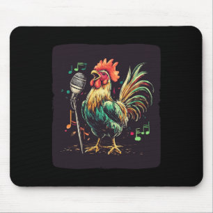 Tapis De Souris Coq Cool Dans Le Karaoke R Pour L'amour De Poulet