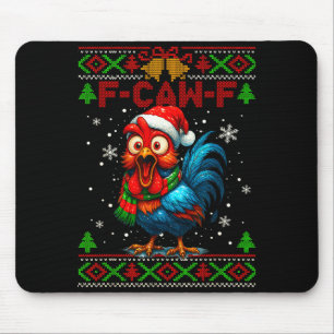Tapis De Souris Coq drôle de poulet F Caw F Chuchoteur de poulet