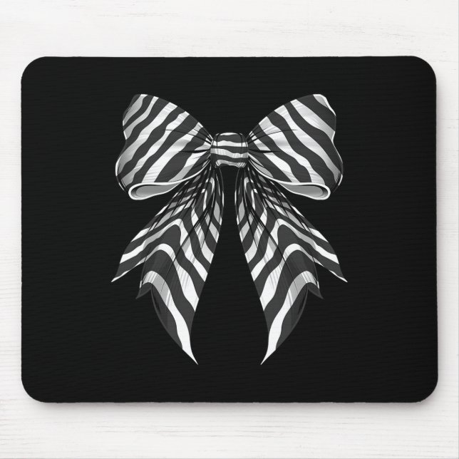 Tapis De Souris Coquette Bow Zebra Skin Motif mignon Halloween Cos (Devant)