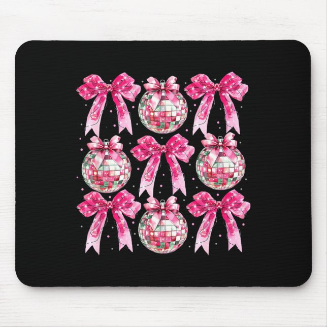 Tapis De Souris Coquette New Year 2026, Retro New Years, Disco Bal (Devant)