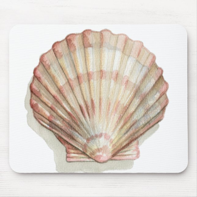 Tapis De Souris Coquillage rose et crème (Devant)