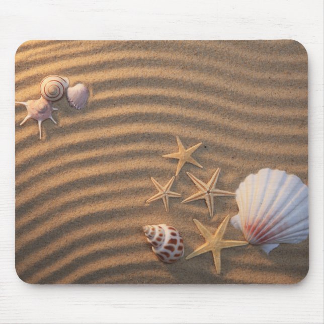 Tapis De Souris Coquilles et étoiles de mer de mer (Devant)