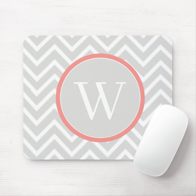 Tapis De Souris Coral Chevron Monogram Pad (Avec souris)