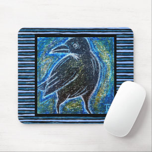 Tapis De Souris Corbeau au pastel à l'huile