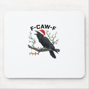 Tapis De Souris Corbeau F-Caw-F Drôle Rétro Lumières de Noël Chape