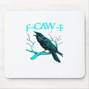 Tapis De Souris Corbeau F-Caw-F Oiseau Drôle Design Rétro Créatif 