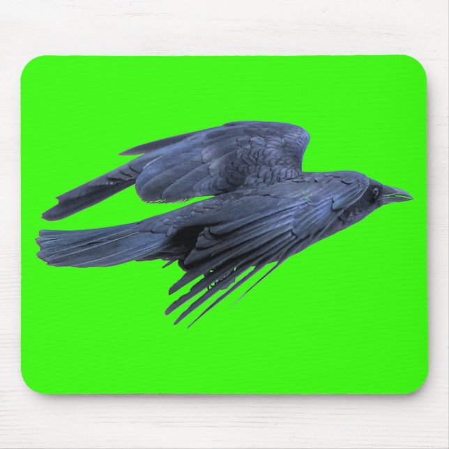 Tapis De Souris Corbeau noir volant gothique, celtique, faune (Devant)