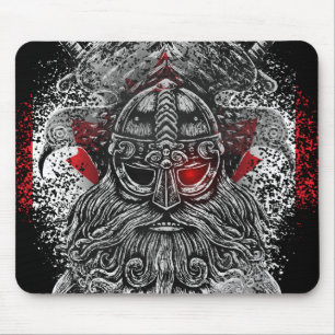 Tapis De Souris Corbeaux d'Odin épées Mythologie Viking drapeau Ca