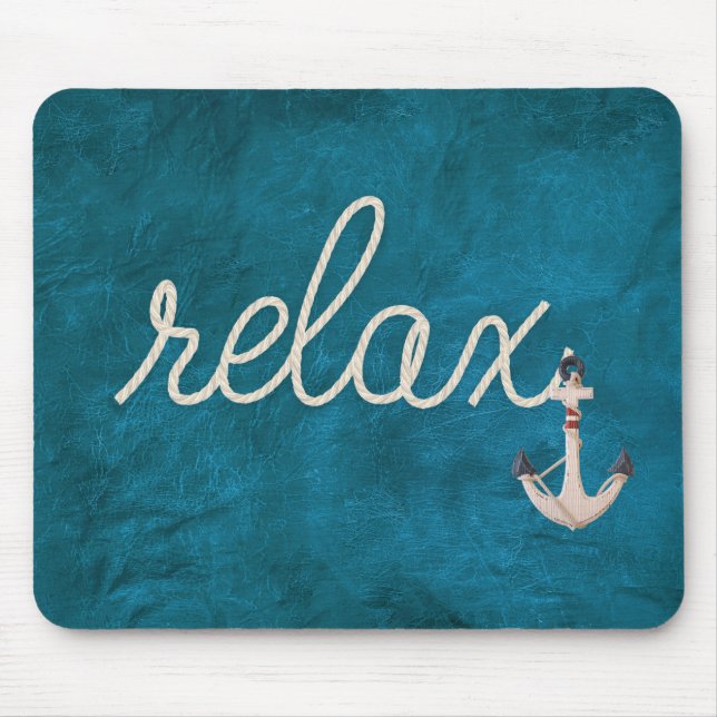 Tapis De Souris Corde Nautique Se Détendre Sur Turquoise (Devant)