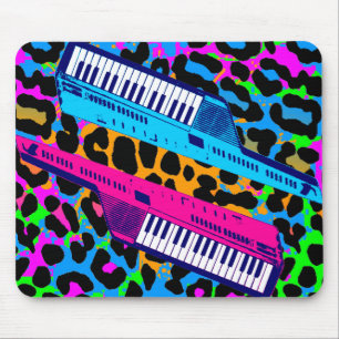 Tapis De Souris Corey Tiger 80s Retro Keytar Vintage Mousepad