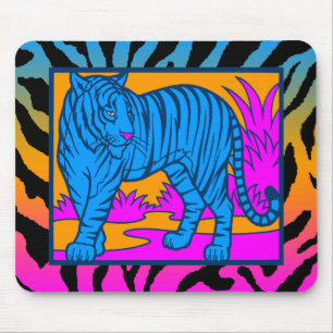 Tapis de souris Corey Tiger 80s Rétro Néon Jungle 