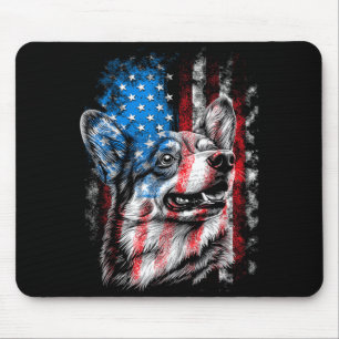 Tapis De Souris Corgi 4 juillet amateur de chien Hommes Femmes Amé
