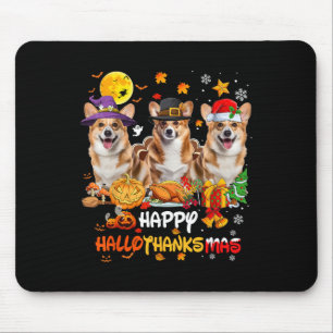 Tapis De Souris Corgi Chien Joyeux Halloween Thanksgiving Joyeux C