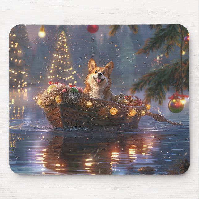 Tapis De Souris Corgi Christmas Festive Voyage (Devant)