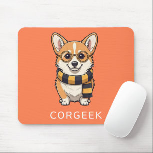 Tapis De Souris Corgi Corgeek sur Coral Cadeau Amoureux des chie