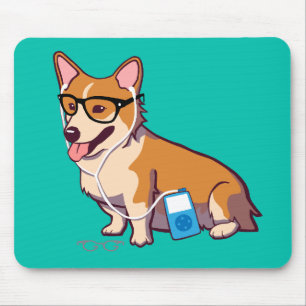 Tapis De Souris Corgi Mousepad de hippie (sans texte)