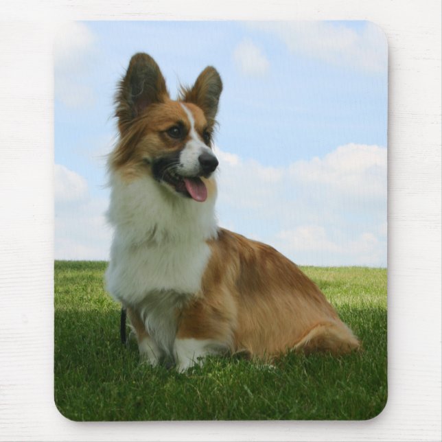 Tapis De Souris Corgi pelucheux de Gallois de cardigan (Devant)