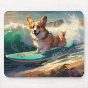 Tapis De Souris Corgi  Plage Surf Peinture
