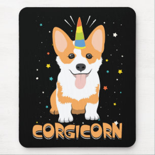 Tapis De Souris Corgi Unicorn - Corgicorn - Caricature de chien mi