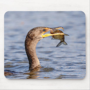 Tapis De Souris Cormoran avec un poisson