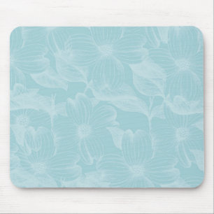 Tapis De Souris Cornouiller bleu floral