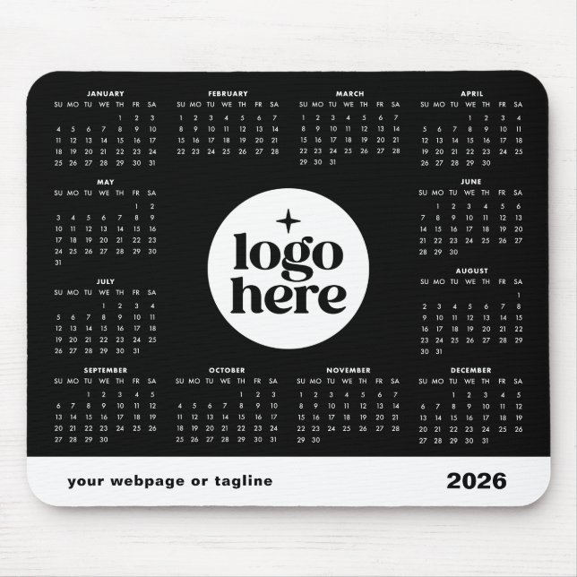 Tapis De Souris Corporate Custom Business Logo 2026 Calendar (Devant)