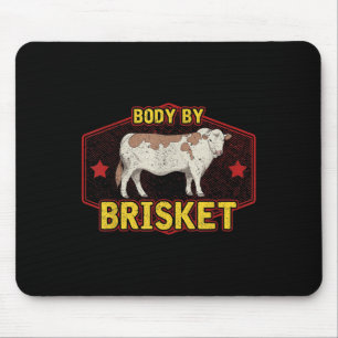 Tapis De Souris Corps Drôle Par Brisket Viande Grillant Boeuf Barb