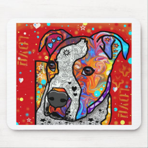 Tapis De Souris Cosmic Pit Bull - Couleur Lumineuse - Idée Cadeau