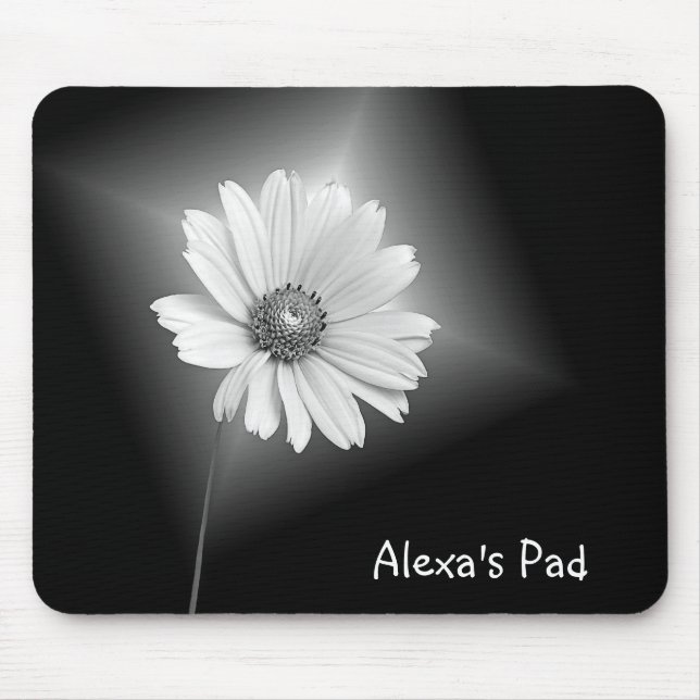 Tapis De Souris cosmos blanc sur noir (Devant)