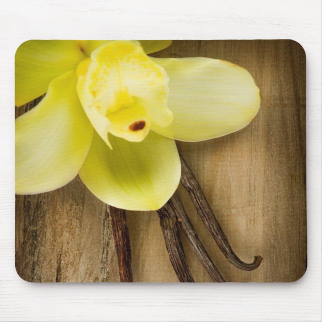 Tapis De Souris Cosses et fleur de vanille au-dessus d'arrière - (Devant)
