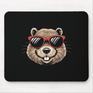 Tapis De Souris Costume d'animal de marmotte Sungles La Marmotte D
