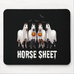 Tapis De Souris Costume de cheval mignon fantôme Halloween effraya
