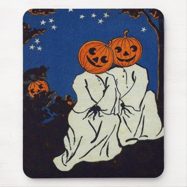 Tapis De Souris Costume de fantôme Citrouille Jack O'Lantern (Devant)
